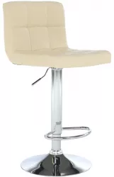Scaun bar piele ecologica bej picior crom Kandy 40x41x87x107 cm 