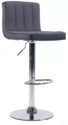 Scaun bar tapiterie gri piele ecologica neagra Hilda 39 5x46x87 5-108 5 cm 