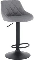 Scaun bar tapiterie textil gri picior metal negru Terkan 47.5x51x105 cm 