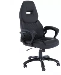 Scaun birou cu tapiterie piele ecologica neagra Hevyr 66x70x128 cm 