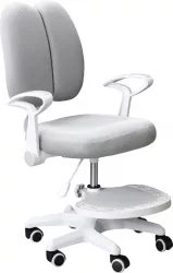 Scaun birou reglabil cu suport picioare si bretele gri alb Anais 58x55x102 cm 