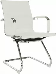 Scaun birou tapiterie piele ecologica alba Azure 54.5x62.5x90.5 cm 