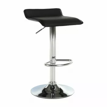 Scaun de bar piele ecologica neagra picior crom Laria 37x38.5x85 cm 