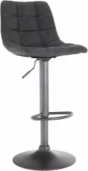 Scaun de bar tapiterie textil gri picior metal negru Lahela 44x50x112 cm 