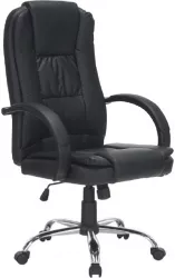 Scaun de birou tapiterie piele ecologica neagra picior crom Madox 66x73x122 cm 