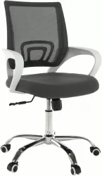 Scaun de birou tapiterie textil gri alb Sanaz 60x60x103 cm 