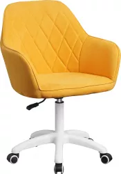 Scaun de birou textil galben alb Santy 60x62x100 cm 