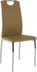 Scaun piele ecologica bej crom Ervina 42x43x99 cm 