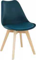 Scaun piele ecologica gri petrol si fag Bali 48x56x81 cm 