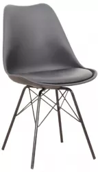 Scaun plastic piele ecologica negru Tamora 48x57x85 cm 