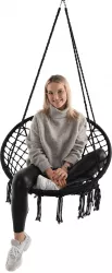 Scaun suspendabil bumbac negru Amado 80x120 cm 