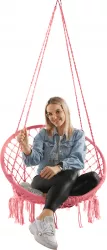 Scaun suspendabil bumbac roz Amado 80x120 cm 