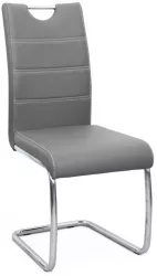 Scaun tapierie piele ecologica gri Abira 43x44x96 cm 