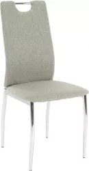 Scaun tapiterie textil bej picioare crom Oliva 42x52x97 cm 