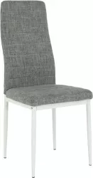 Scaun tapiterie textil gri picioare metal alb Coleta 41x49x96 cm 