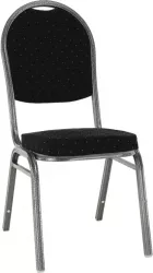 Scaun tapiterie textil negru cadru metal gri Jeff 45.5x56.5x93 cm 