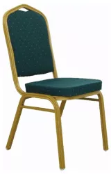 Scaun tapiterie textil verde cadru fier auriu Zina 44x50x93 cm 