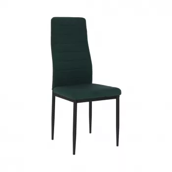 Scaun tapiterie textil verde smarald cadru metalic negru Coleta 41x49x96 cm 