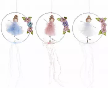 Set 3 coronite suspendabile decorate cu Balerine 15 cm 