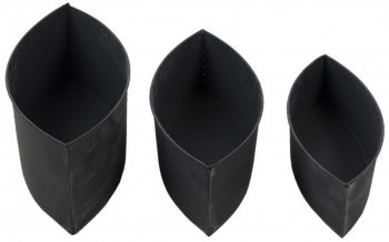 Set 3 ghivece din metal gri 55x21x17 cm 