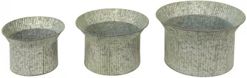 Set 3 ghivece flori metal gri patinat 40x23 cm 