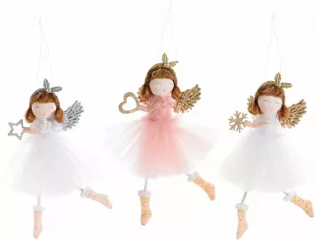 Set 3 ornamente brad Inger 8.5x19 cm 