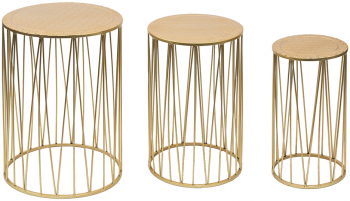 Set 3 suporturi flori metal auriu 38x57 31x52 24x47 cm 