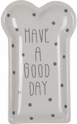 Set 6 farfurii ceramica alba gri 10x17x2 cm 
