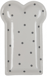 Set 6 farfurii ceramica alba gri Buline 10x17x2 cm 
