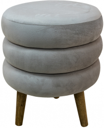 Taburet catifea gri 38x44 cm 
