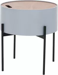 Taburet cu spatiu de depozitare gri natural negru Mosai 38x38x38.5 cm 