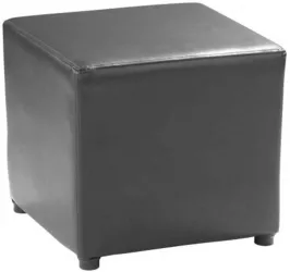Taburet piele ecologica neagra Niki 36x36x36 cm 