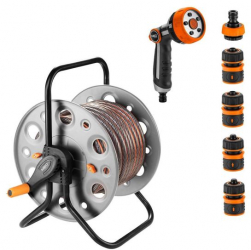 Tambur rola cu furtun gradina antirasucire pistol de stropit accesorii 1/2 20 m NEO 
