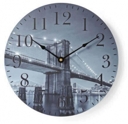Ceas de perete Nedis Brooklyn 30 cm pentru bucatarie sau living lemn 