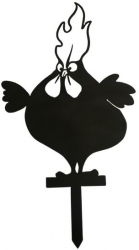 Decoratiune gradina / ghiveci Krodesign Big Chicken KRO-1130 metal inaltime 64 cm 