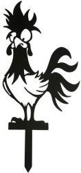 Decoratiune gradina / ghiveci Krodesign Funny Chicken KRO-1134 metal inaltime 60 cm 