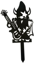 Decoratiune gradina / ghiveci Krodesign Kiss Band Gnome KRO-1137 metal inaltime 62 cm 