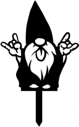 Decoratiune gradina / ghiveci Krodesign Rock&Roll Gnome KRO-1139 metal inaltime 61 cm 
