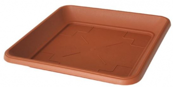 Farfurie patrata pentru ghivece Strend Pro Terra maro 270/38 mm 