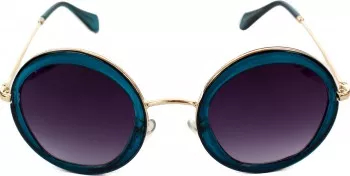 Ochelari de soare dama Round Frame OF-70 14.5x14.5x6 cm Turcoaz 