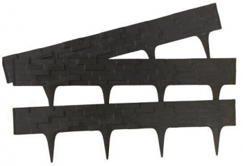 Set 3 borduri pentru delimitare gradina Stone Palisade 2.4 m 820x95/200 mm Maro 