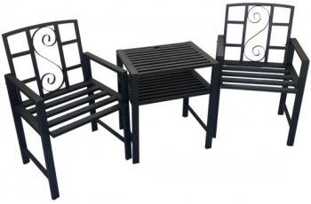 Set masa si 2 scaune pentru gradina Vivatechnix VMD-1046 metalice 152x50x83cm 