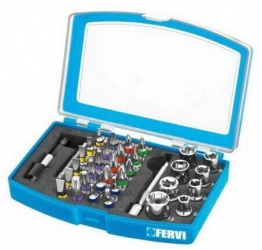 Set profesional biti si chei tubulare Fervi 0404 1/4 35 buc.