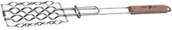 Suport gratar pentru carnati Strend Pro Grill inox si coada lemn 170x83/535 mm 
