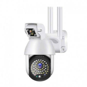 Camera Supraveghere IP PTZ Techstar® P18D Camera Duala Wireless 320° 1080p IR+LED Exterior ONVIF NVR 