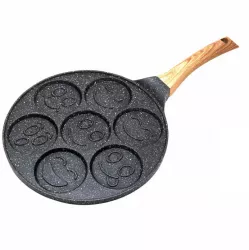 Kinghoff KH 1667 mini tigaie pentru clatite cu strat de marmura 26 5 cm inductie negru 