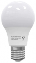 Bec Led Eco E27 model glob A60 9W 6400K lumina rece 