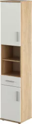 Dulap mdf natur stejar sonoma alb mat Lessy 38x35x191 cm 