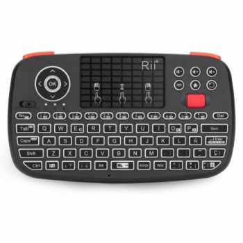 Tastatura Techstar® Rii i4 Dual Mode Wireless Bluetooth 3.0 Scroll TouchPad Controller Iluminata 