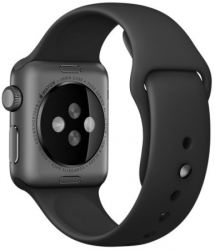 Curea iUni compatibila cu Apple Watch 1/2/3/4/5/6/7 38mm Silicon Black 